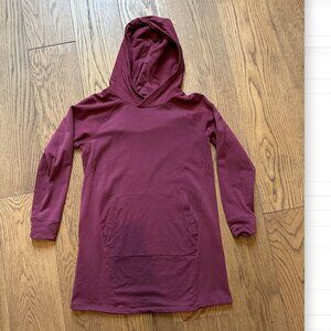 Wool&, Merino Wool Hooded Sweater Tunic, women's Medium, Burgundy